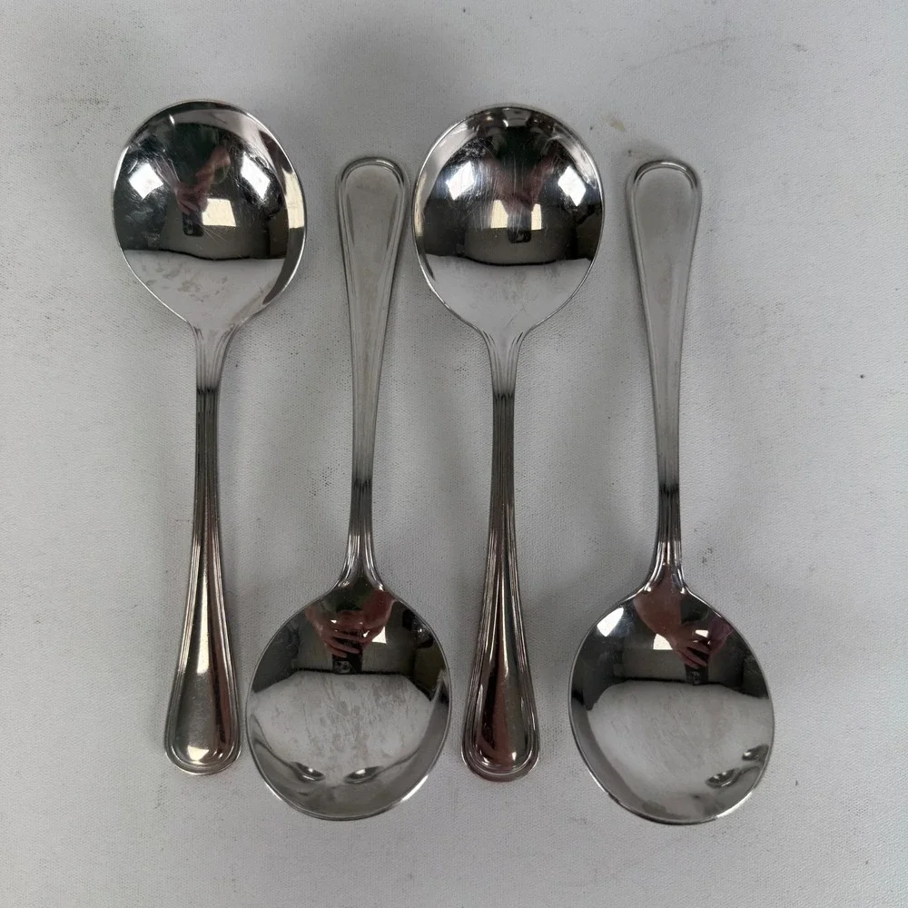 LOT OF 4 Walco Stainless 18/10 Flatware BALANCE Soup Spoons